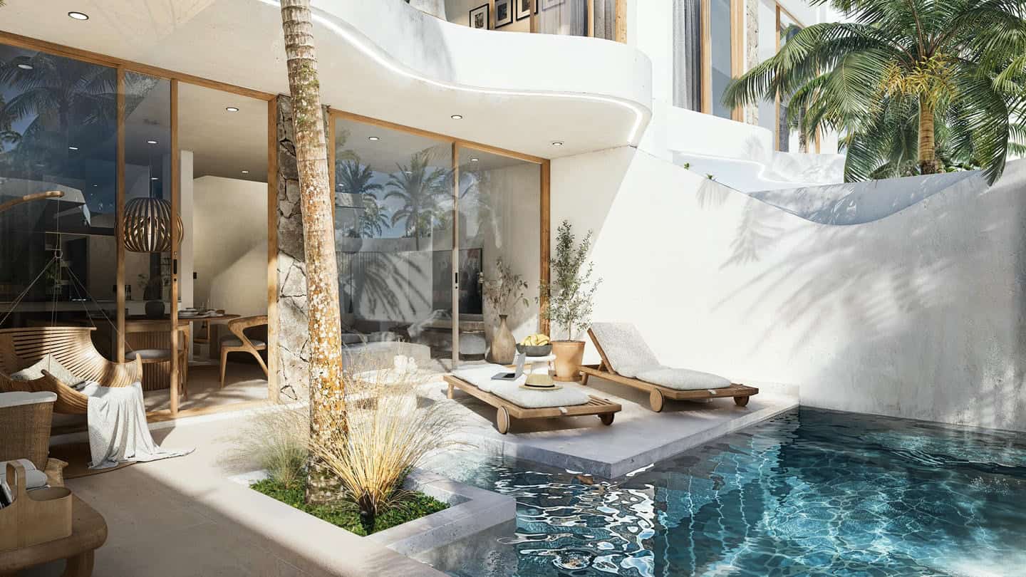 OFFPLAN 2 BEDROOM VILLA WITH JACUZZI ROOFTOP FOR SALE LEASEHOLD IN NYANG NYANG ULUWATU BE-1804 